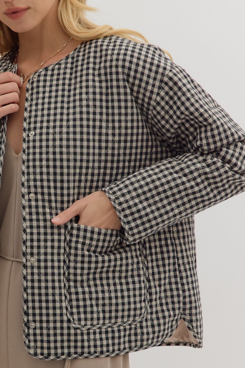 Gail Gingham Quilted Jacket