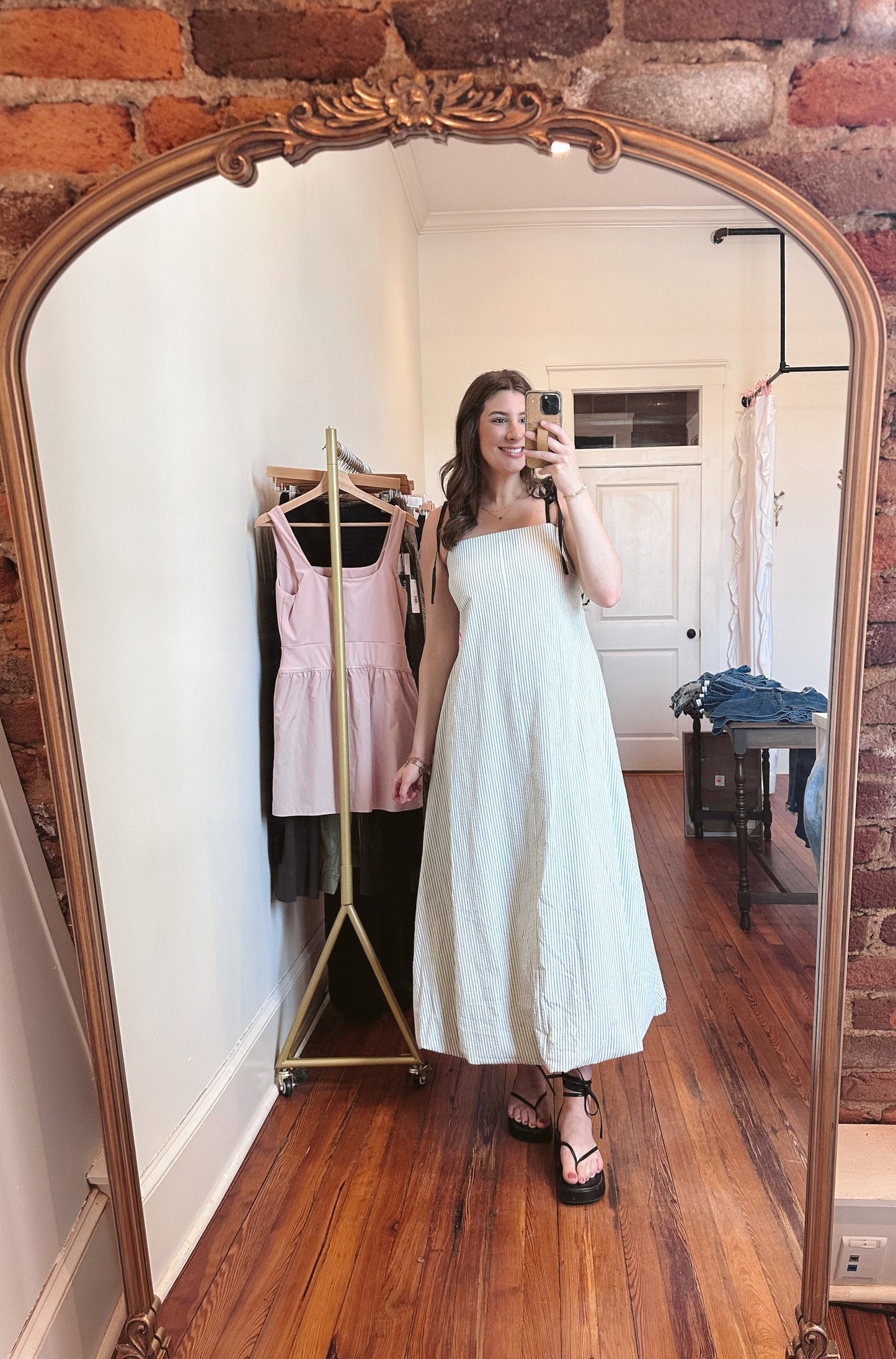 Victoria Striped Bubble Hem Maxi Dress