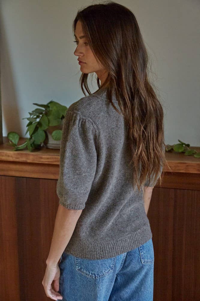 Mandy Knit Sweater Short Sleeve Top