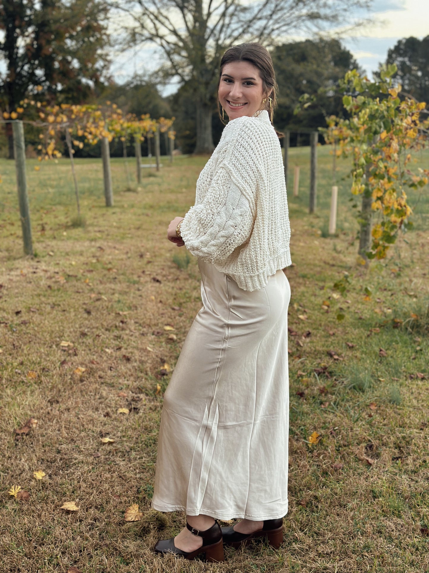 Cream Cable Knit Sweater
