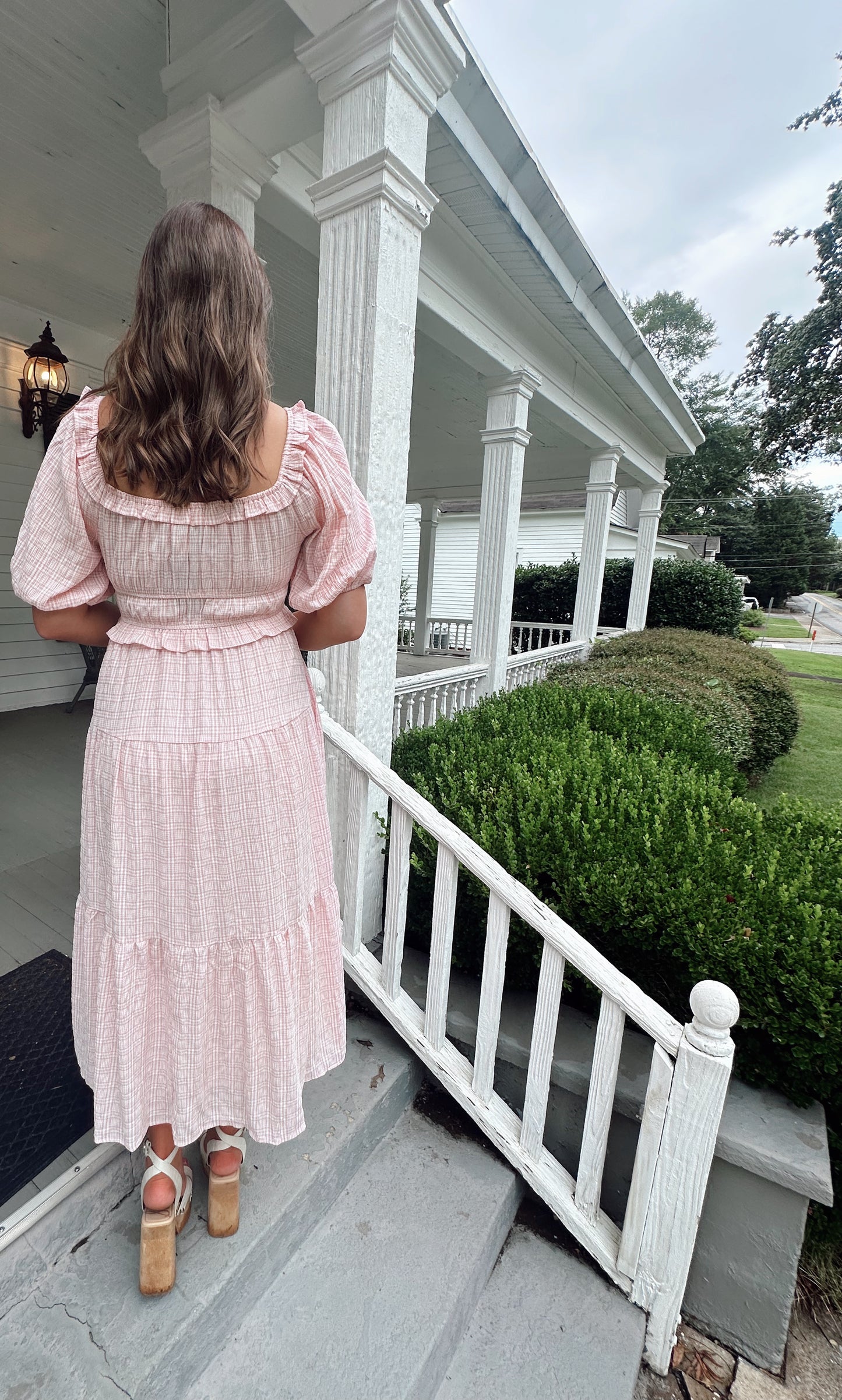 Valley Pink Plaid Maxi Dress