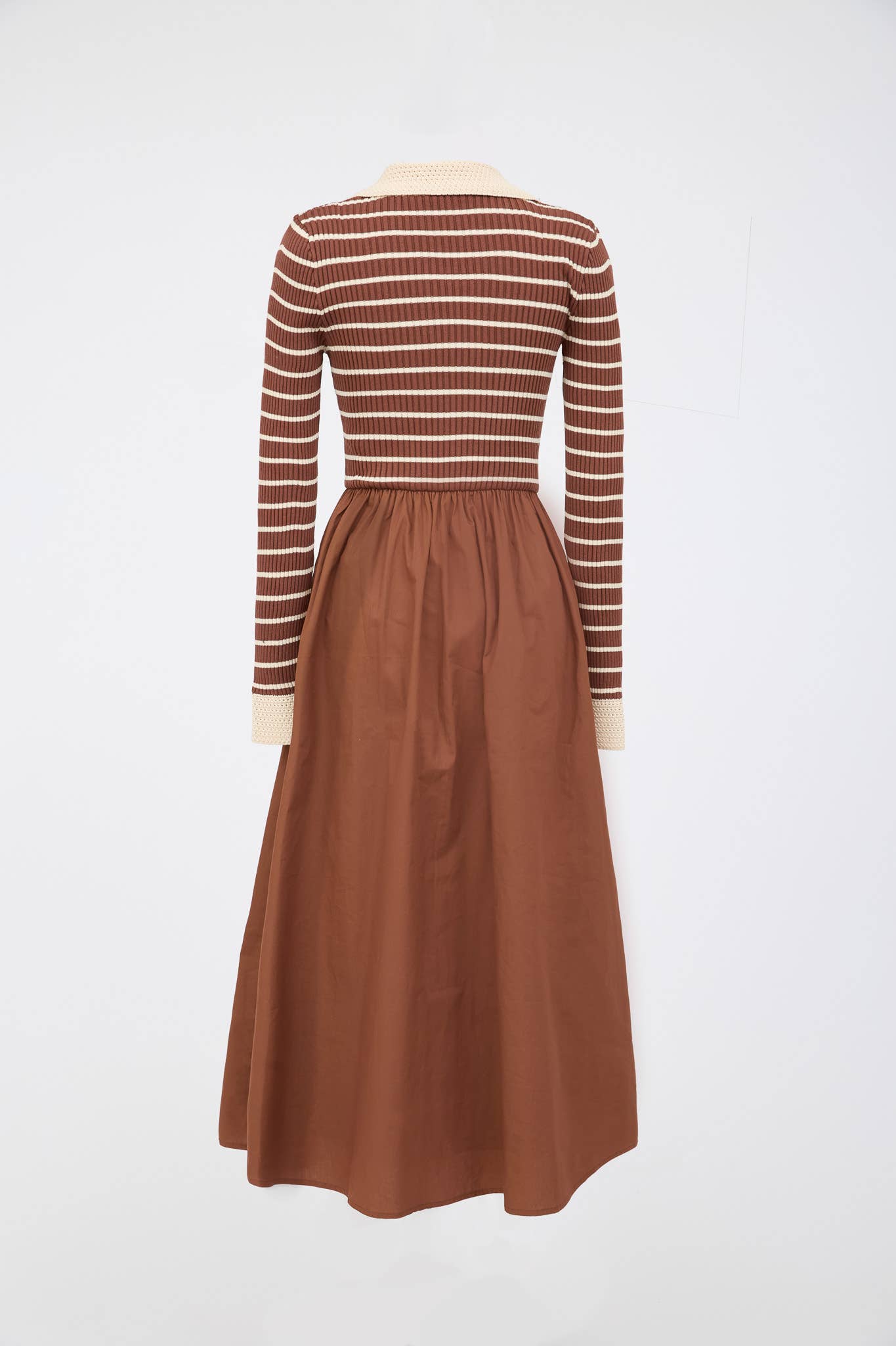 Maddie Striped Long Sleeve Twofer Midi Dress