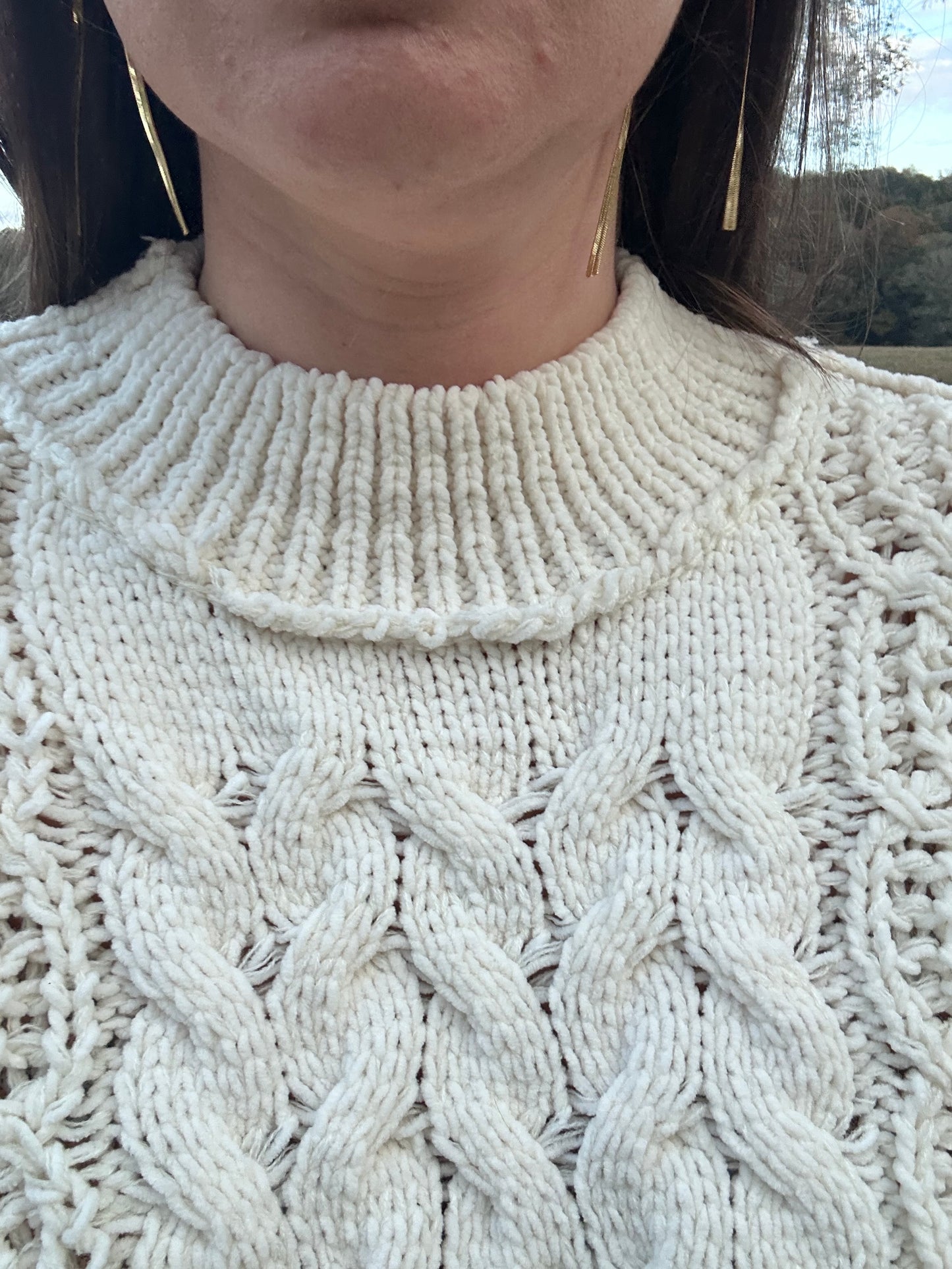 Cream Cable Knit Sweater