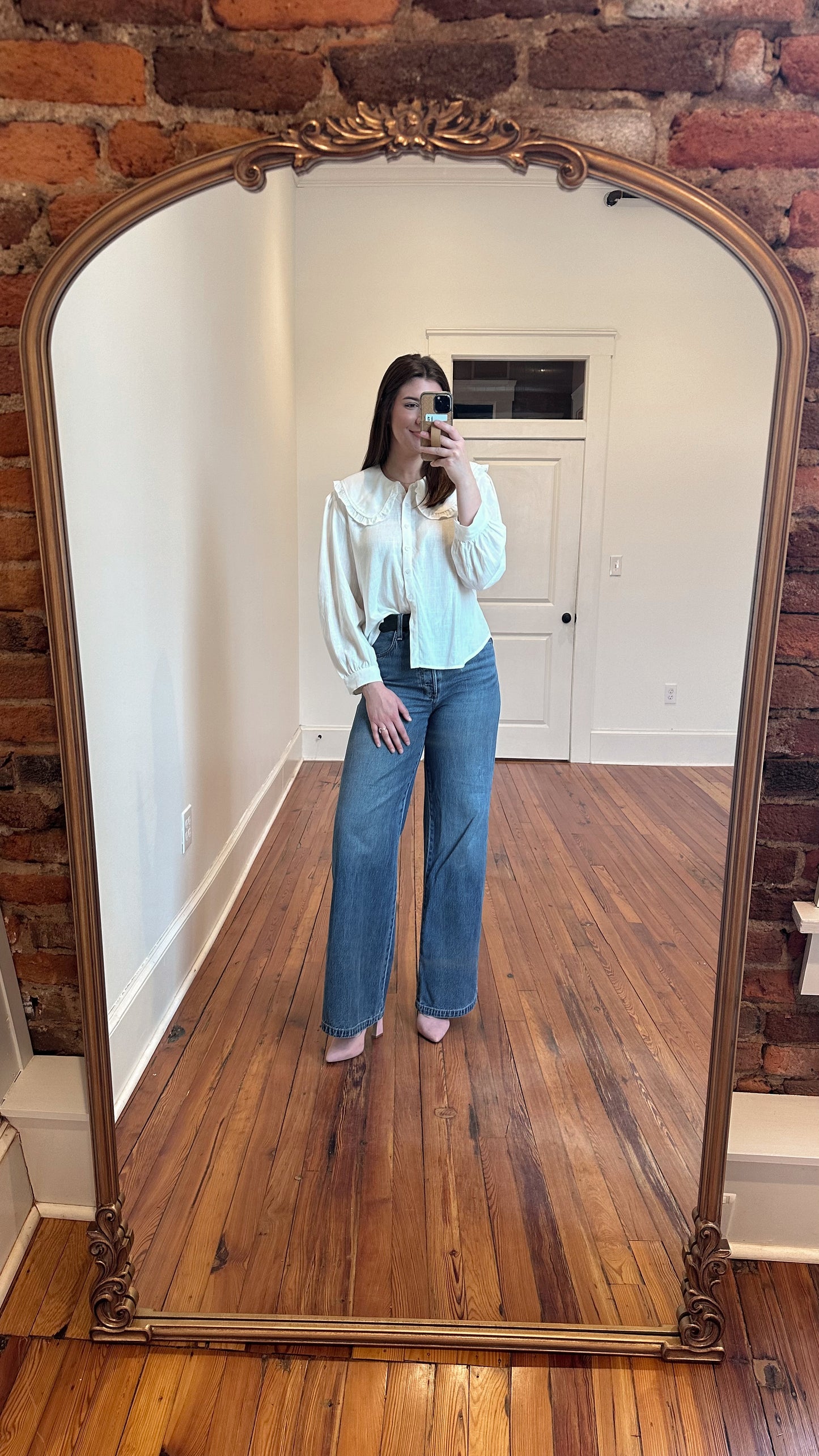 Hadley Ruffle Collar Button Up