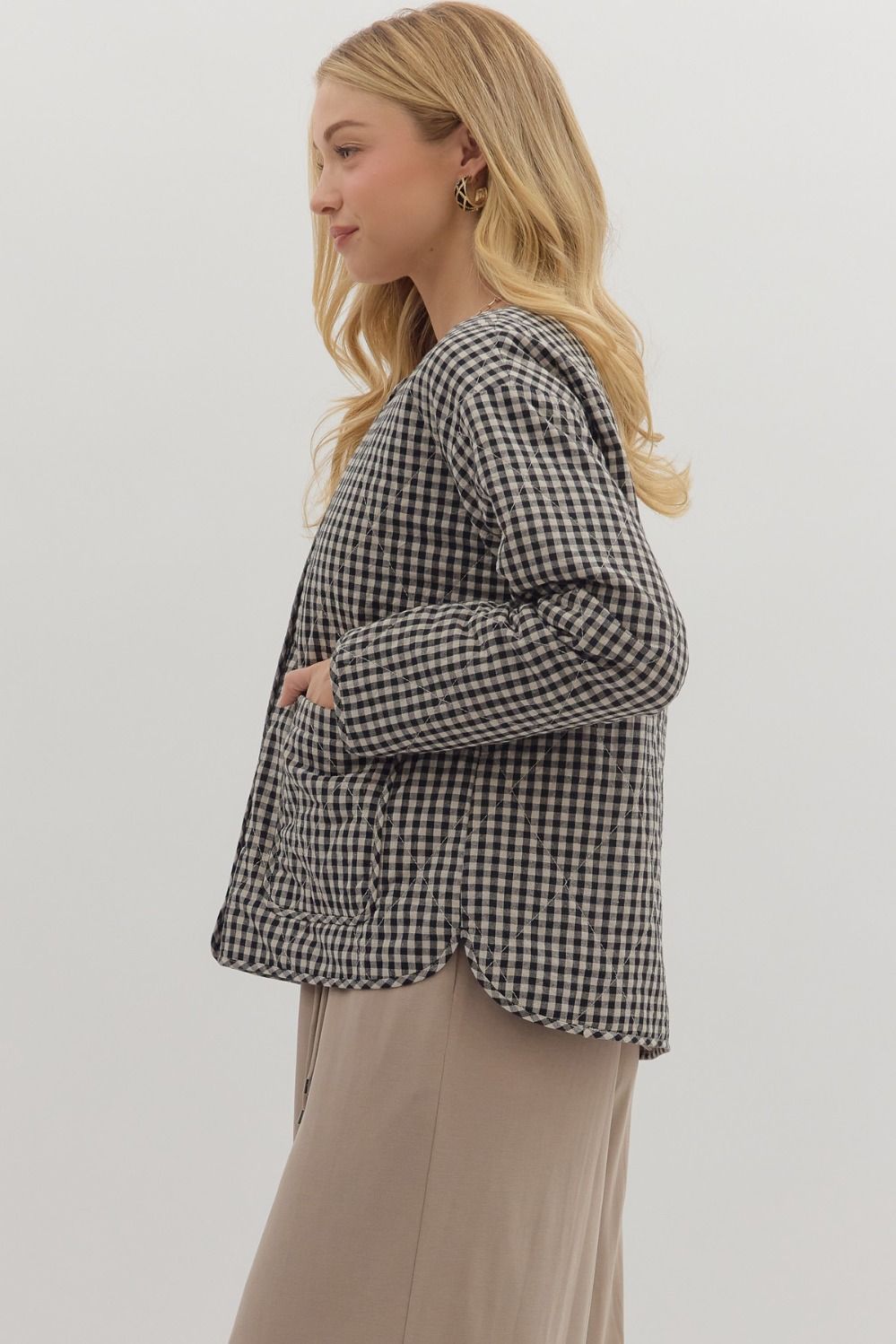 Gail Gingham Quilted Jacket