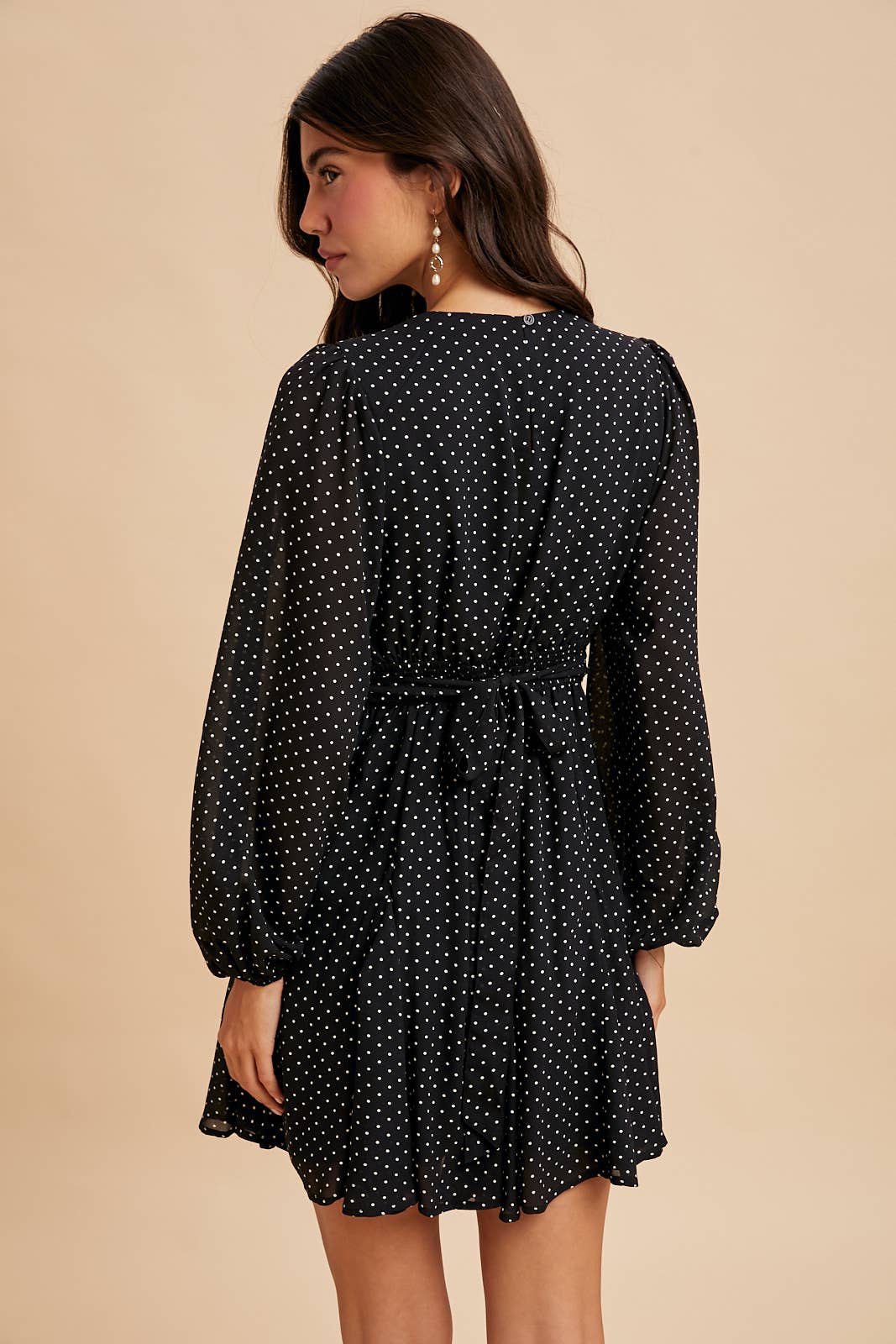 Teagan Polka Dot Flared Mini Dress