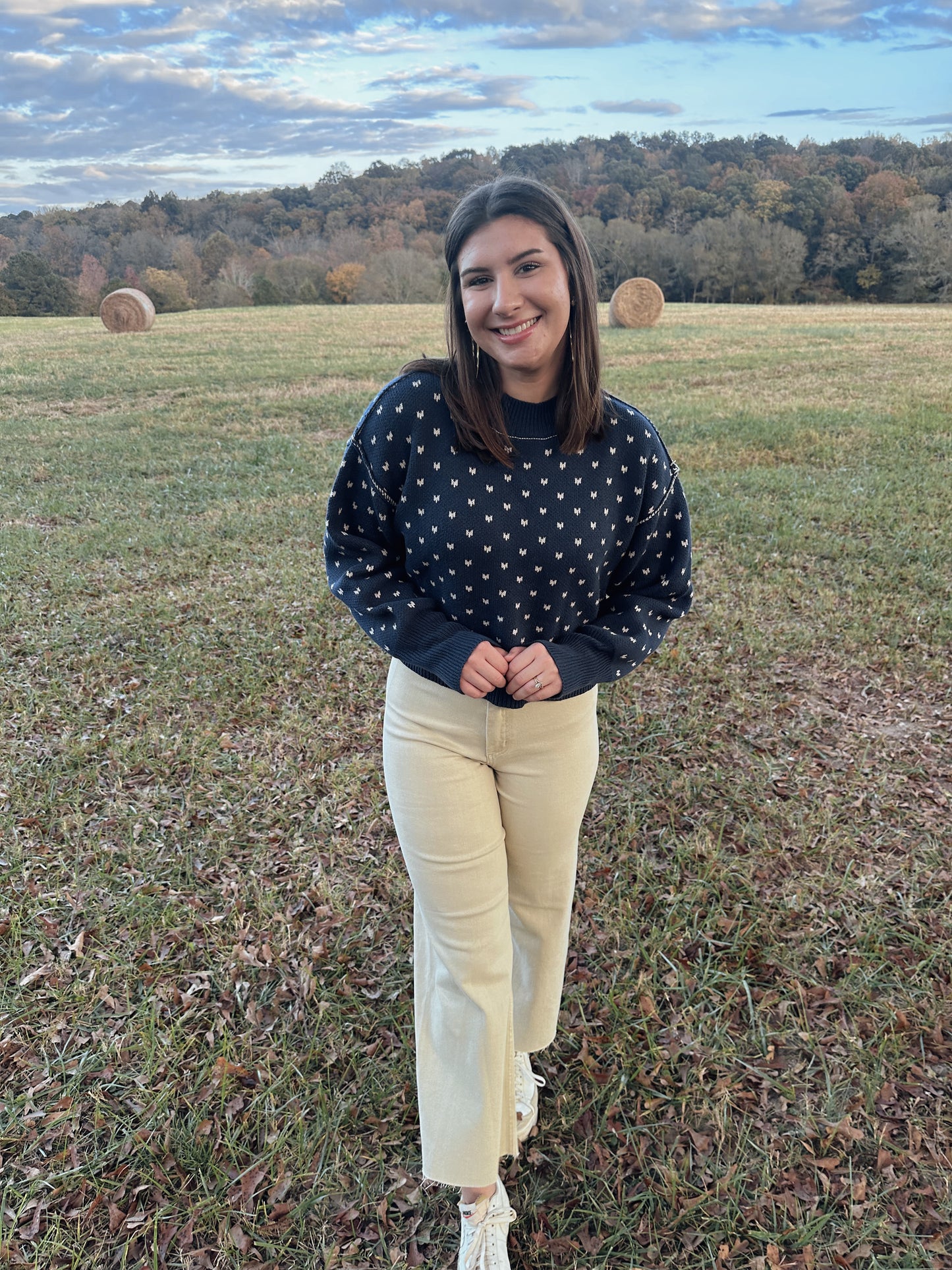 Navy Heart Sweater