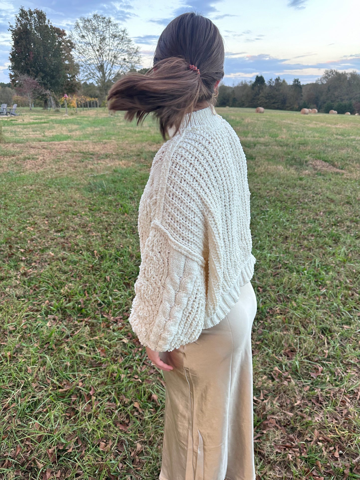 Cream Cable Knit Sweater