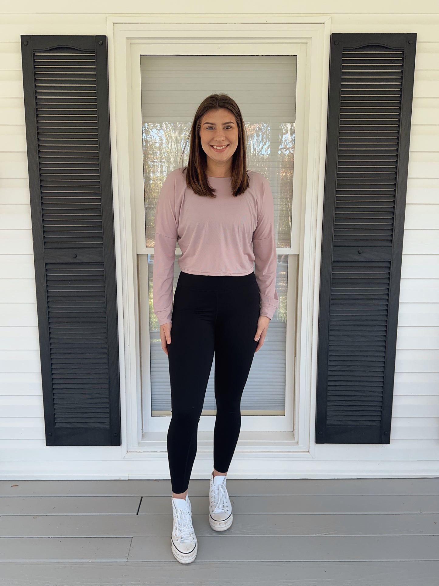 Lavender Long Sleeve Twist Back Top
