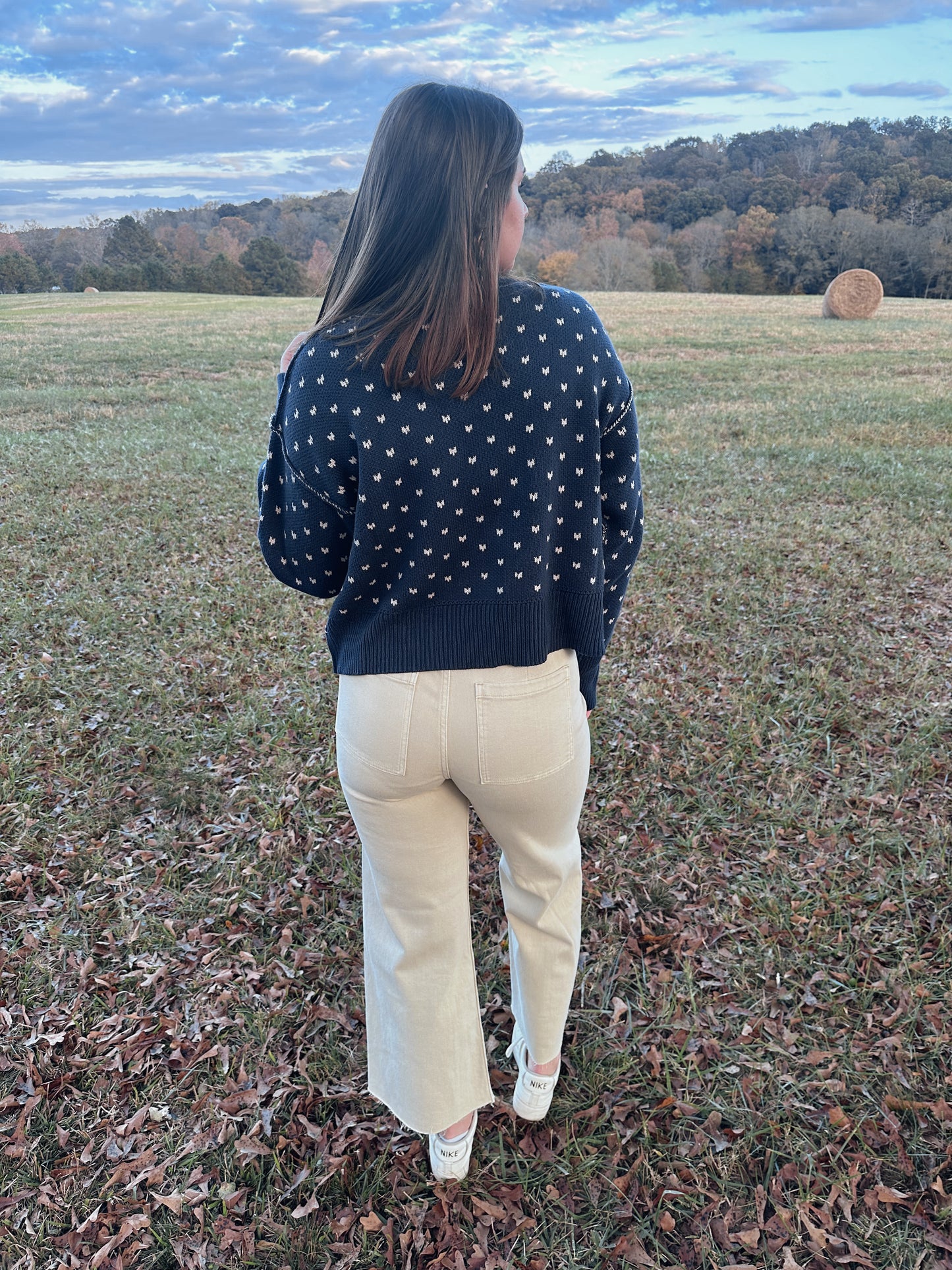 Navy Heart Sweater