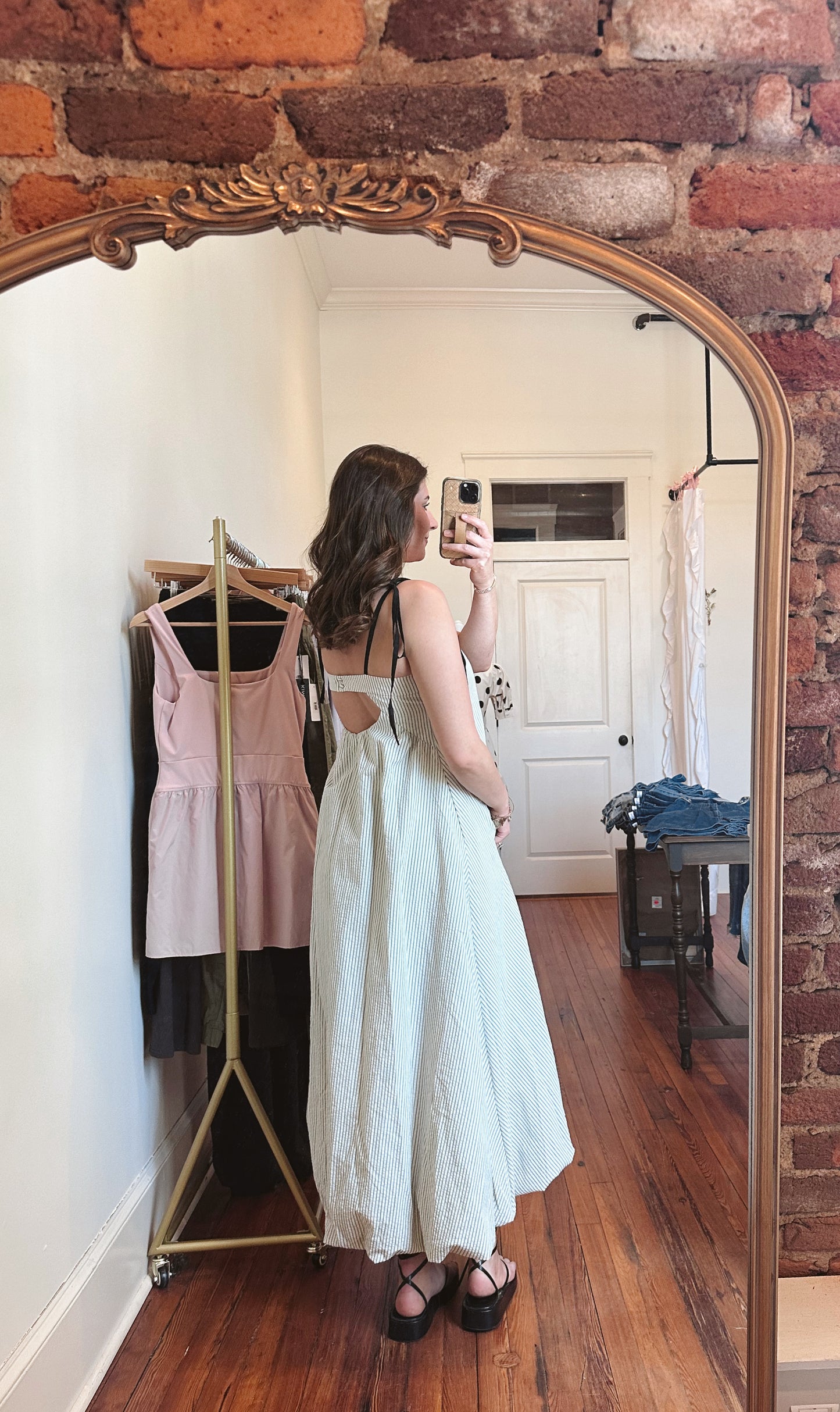 Victoria Striped Bubble Hem Maxi Dress