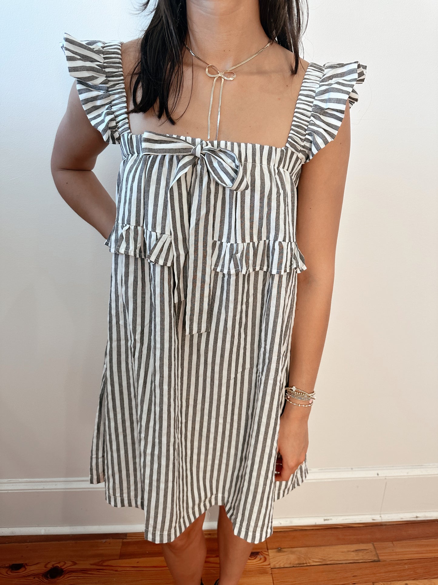 Sammie Striped Ruffle Sleeve Mini