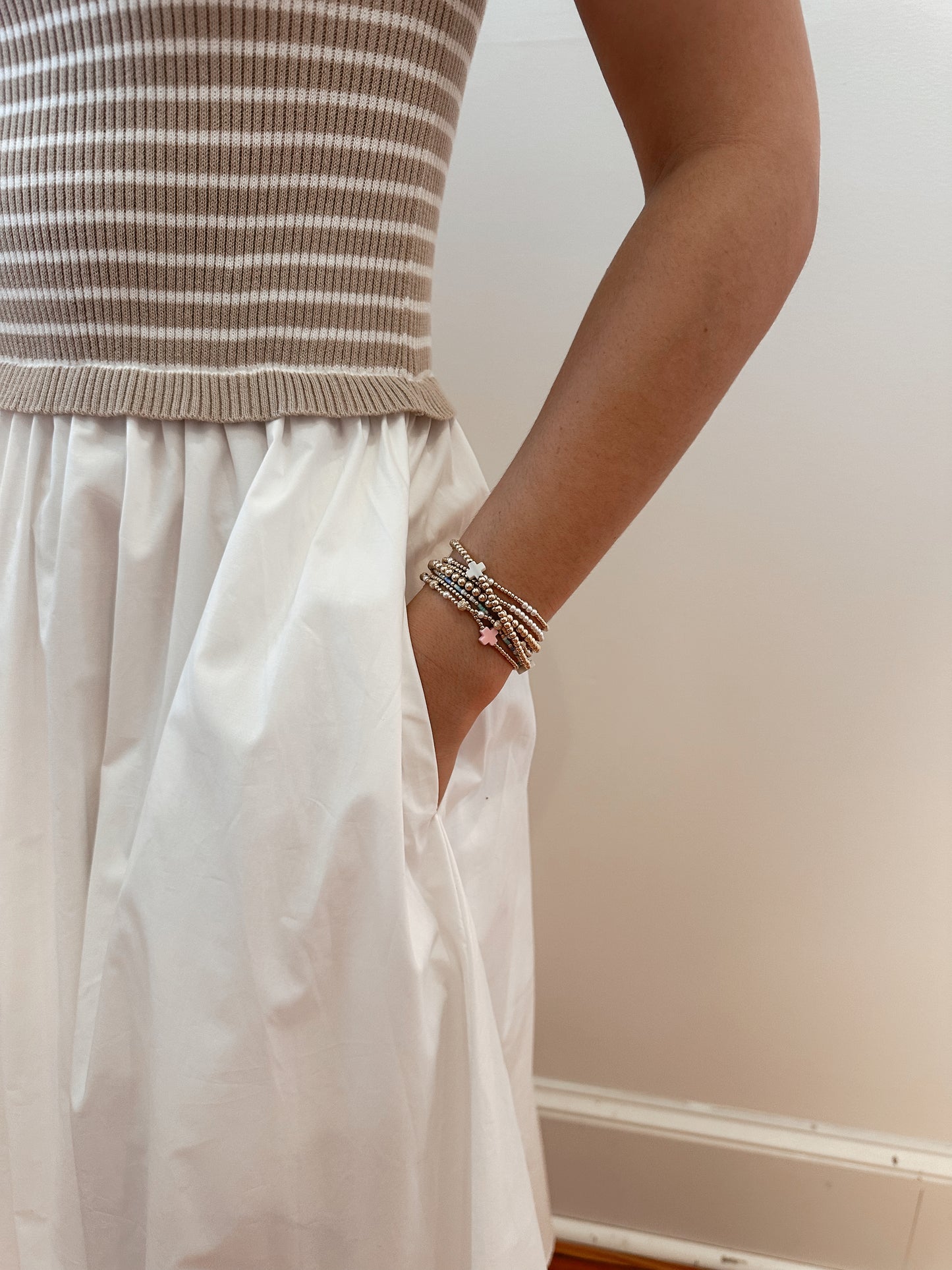 Hazel Striped Midi Dress