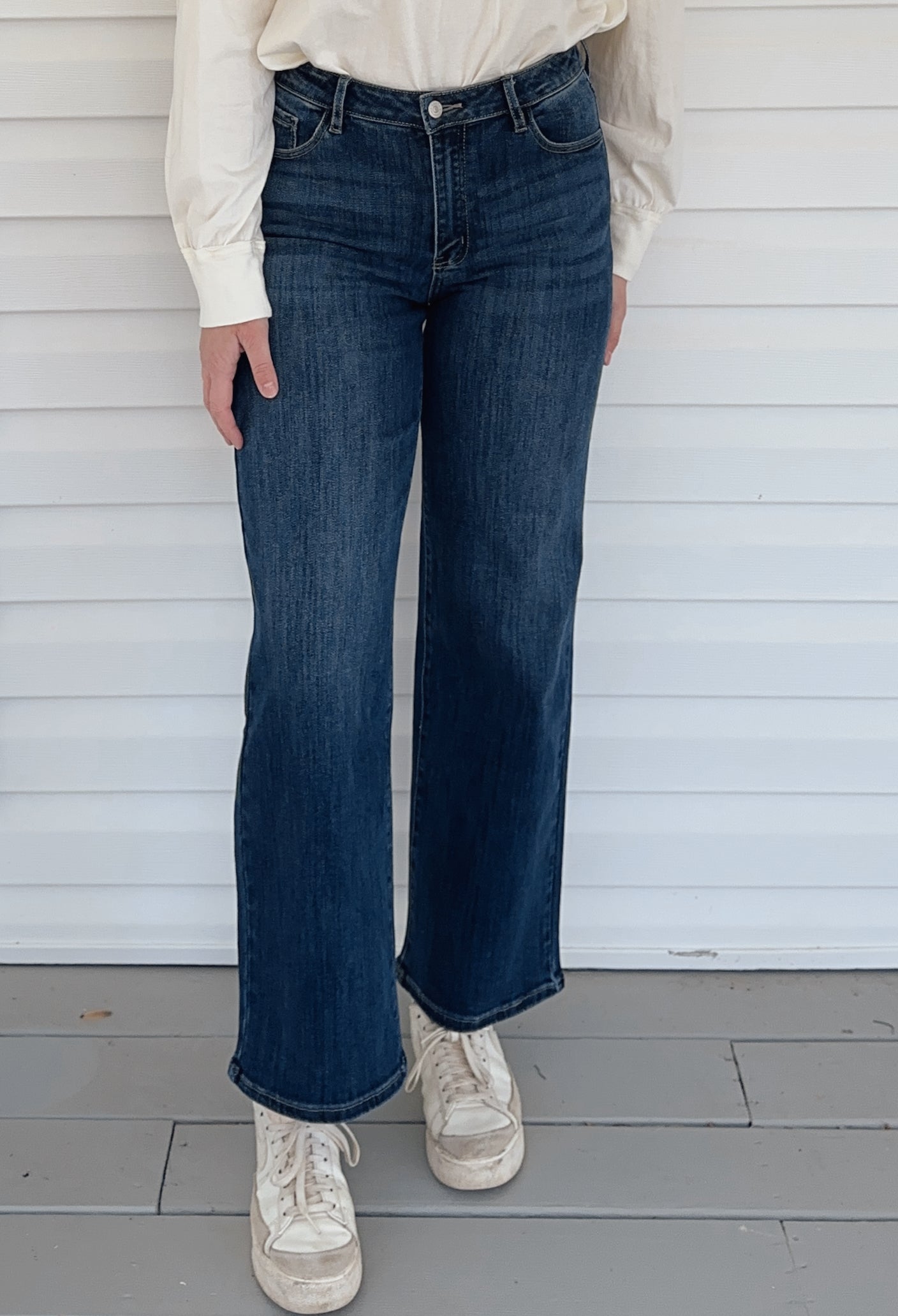 Kancan Wide Leg Dark Wash Jeans