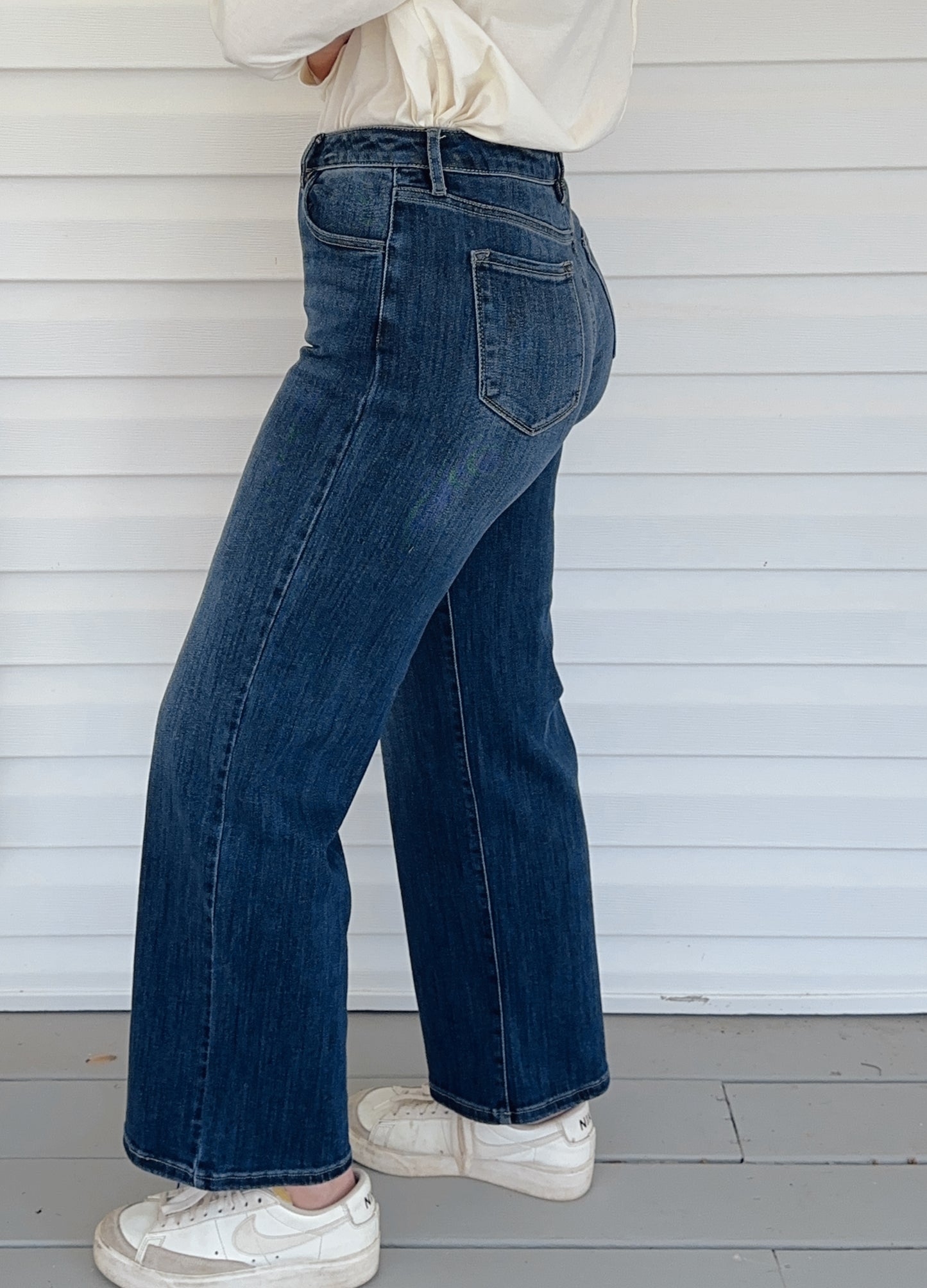 Kancan Wide Leg Dark Wash Jeans