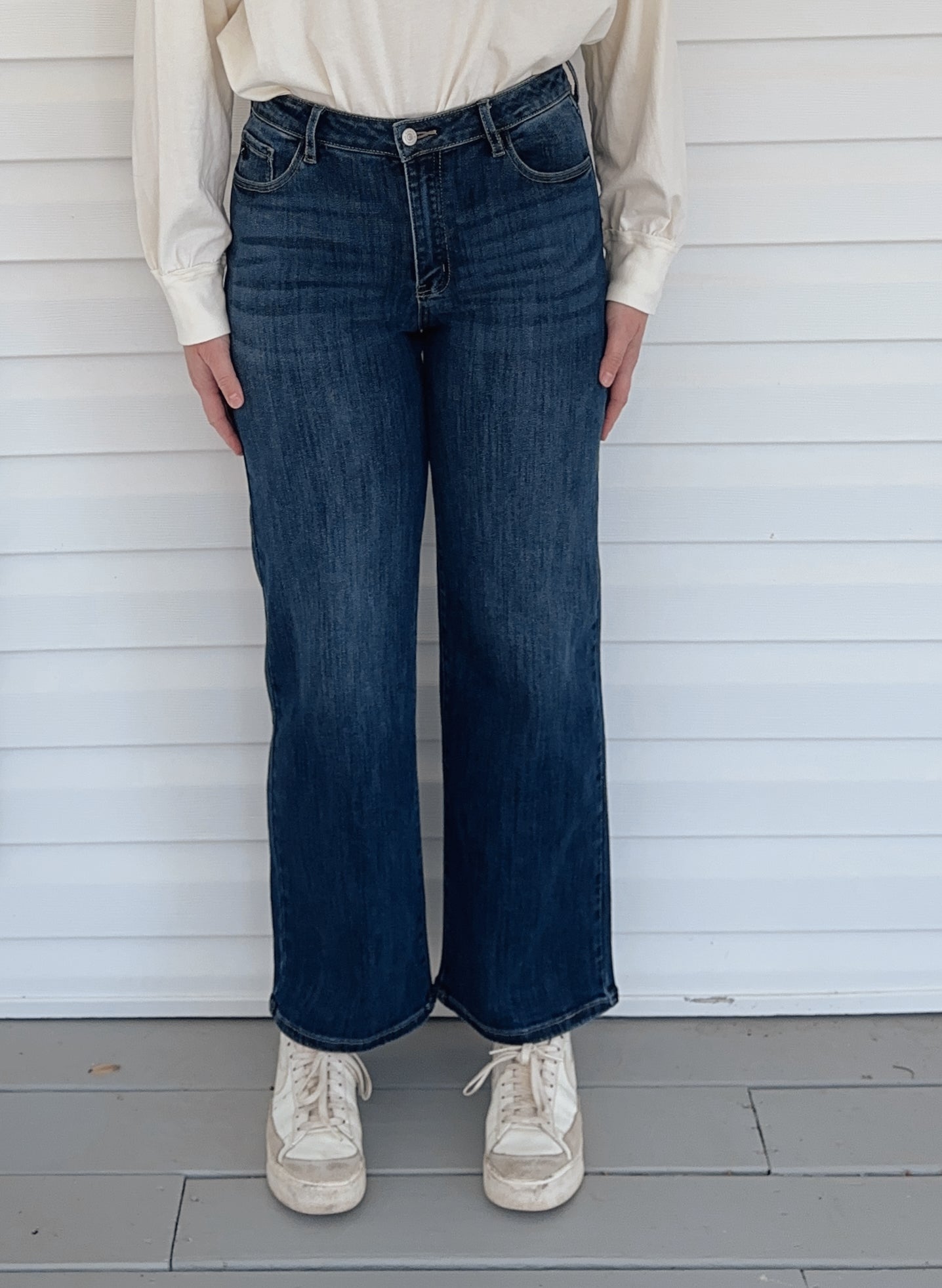 Kancan Wide Leg Dark Wash Jeans