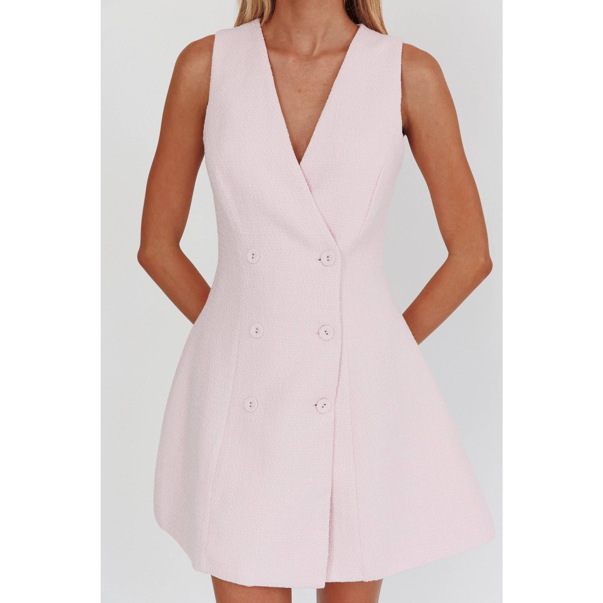 Samantha Pink Blazer Mini Dress