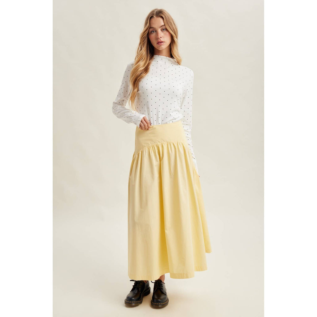 Eleanor Polka Dot Mock Neck Knit Long Sleeve Top