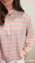 Pink Stripe Long Sleeve Top