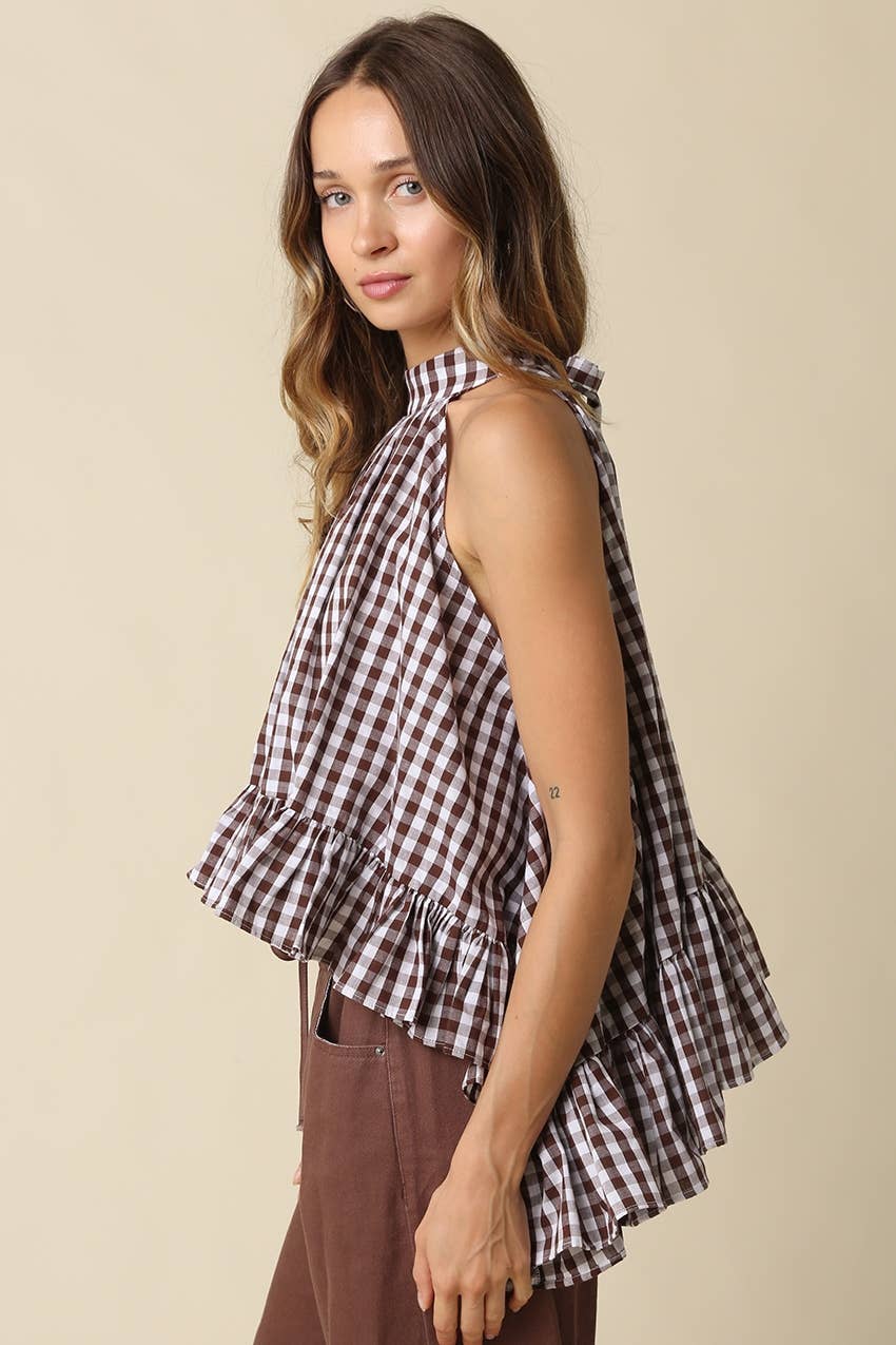 Delia Gingham Halter Blouse