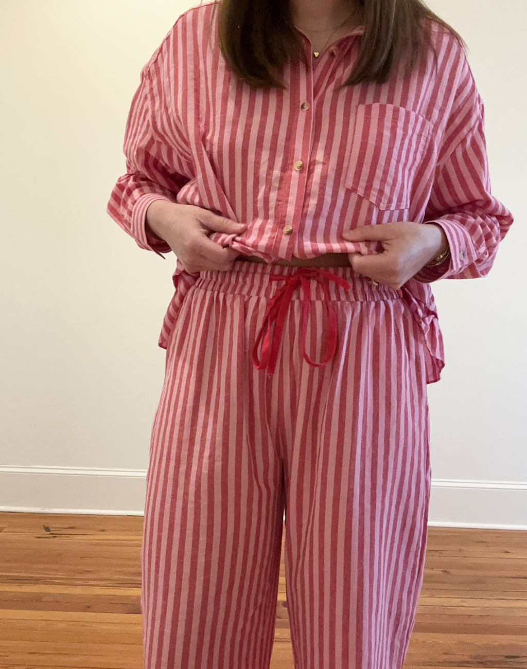 Bea Ruffle Striped Wide Leg Set