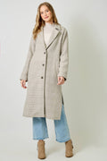 Hayes Houndstooth Plaid Long Coat
