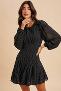 Teagan Polka Dot Flared Mini Dress
