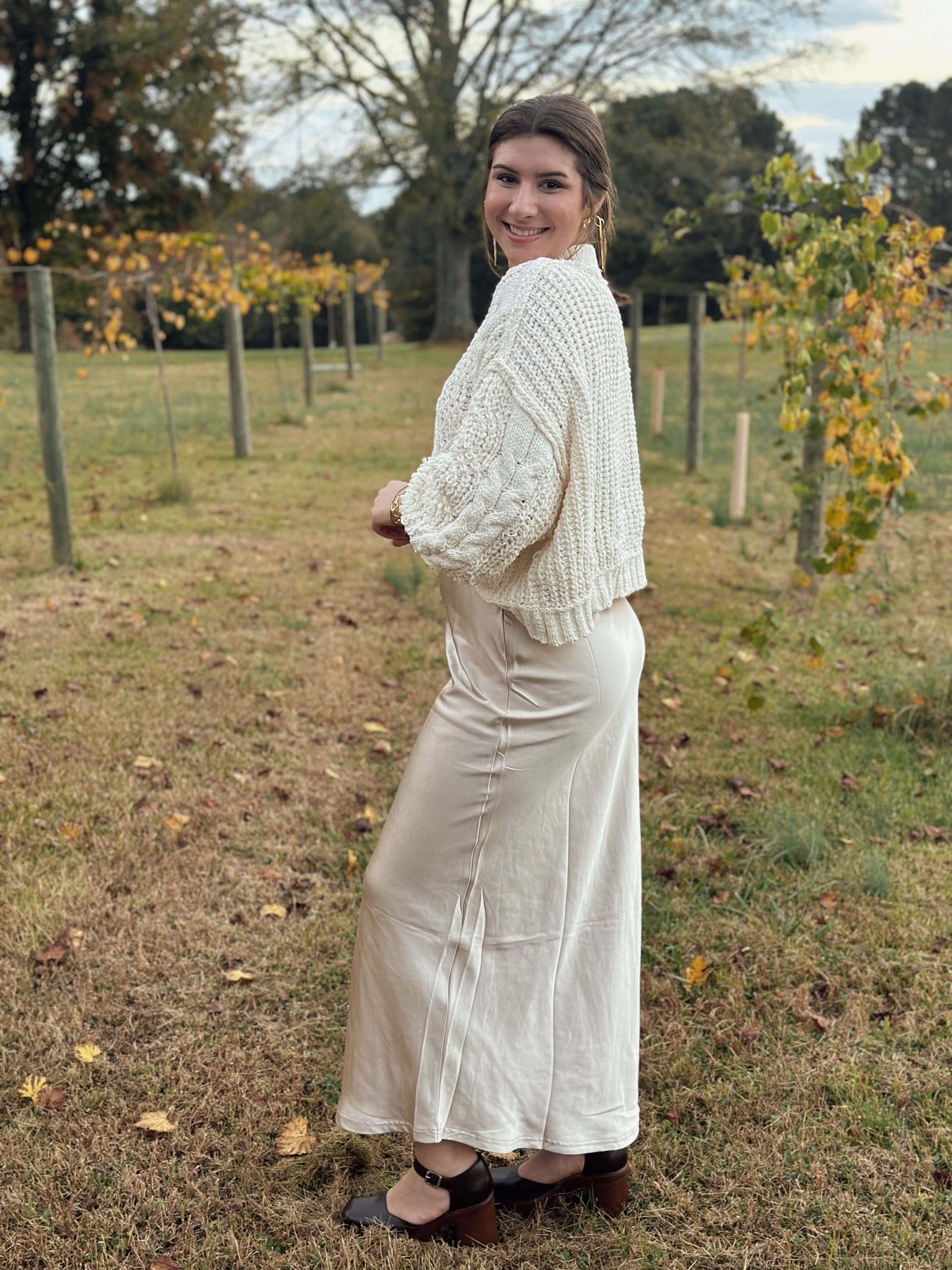 Cream Cable Knit Sweater