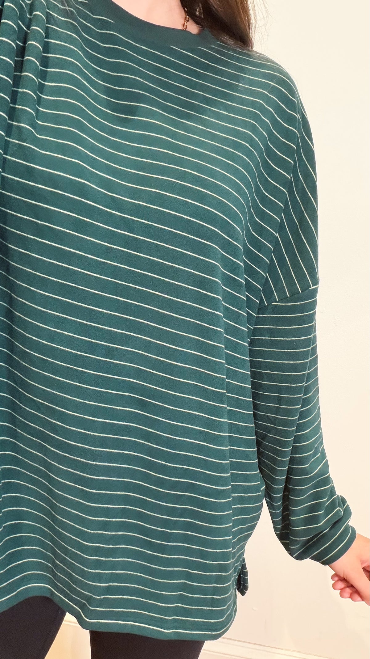 Green Striped Crewneck