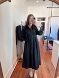 Cynthia Long Sleeve Button Down Midi Dress