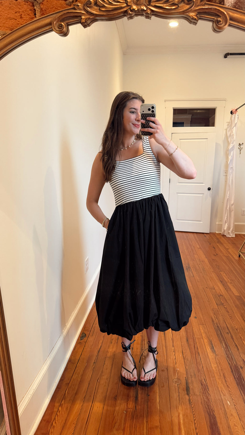 Maddie Bubble Hem Midi Dress