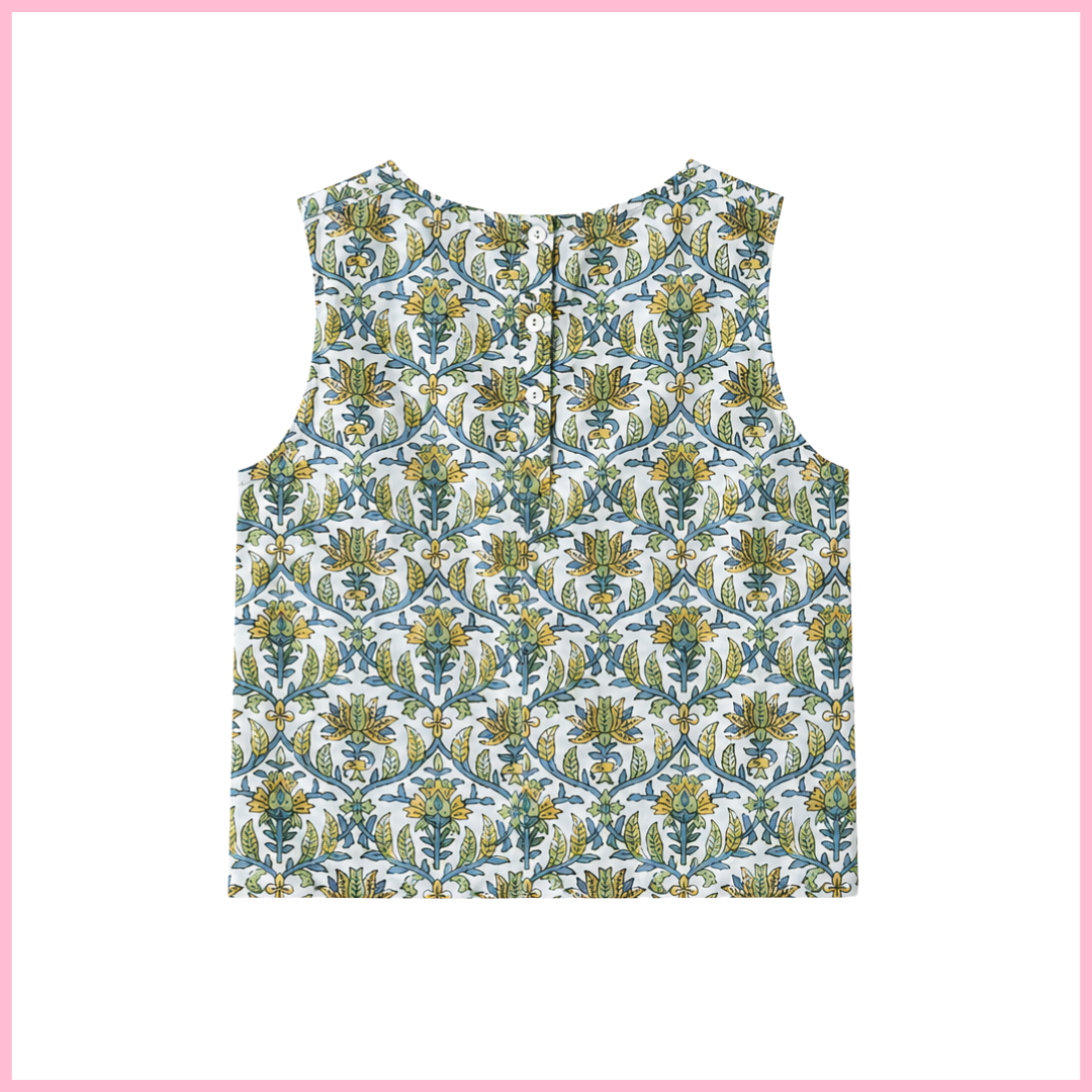Lucy Tank Top – Floral Block Print