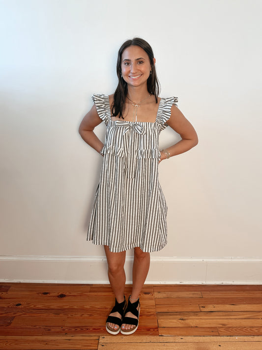 Sammie Striped Ruffle Sleeve Mini