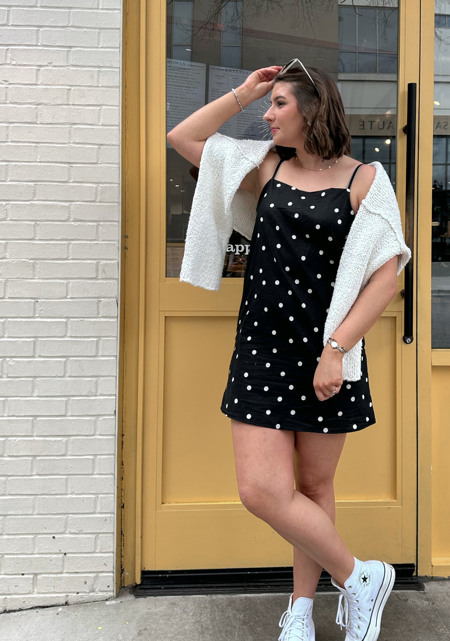 Phoebe Polka Dot Linen Mini Dress