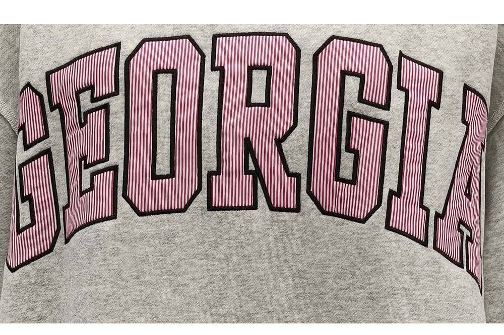 Georgia Pinstripe Embroidered Mock-neck Sweatshirts