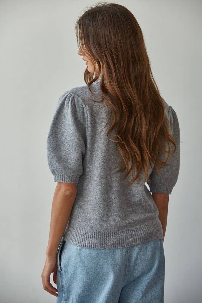 Mandy Knit Sweater Short Sleeve Top