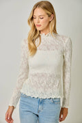 Lettuce Edge Textured Knit Top