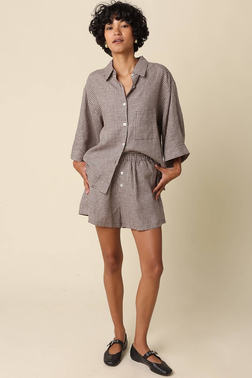 Gabi Gingham Linen Set