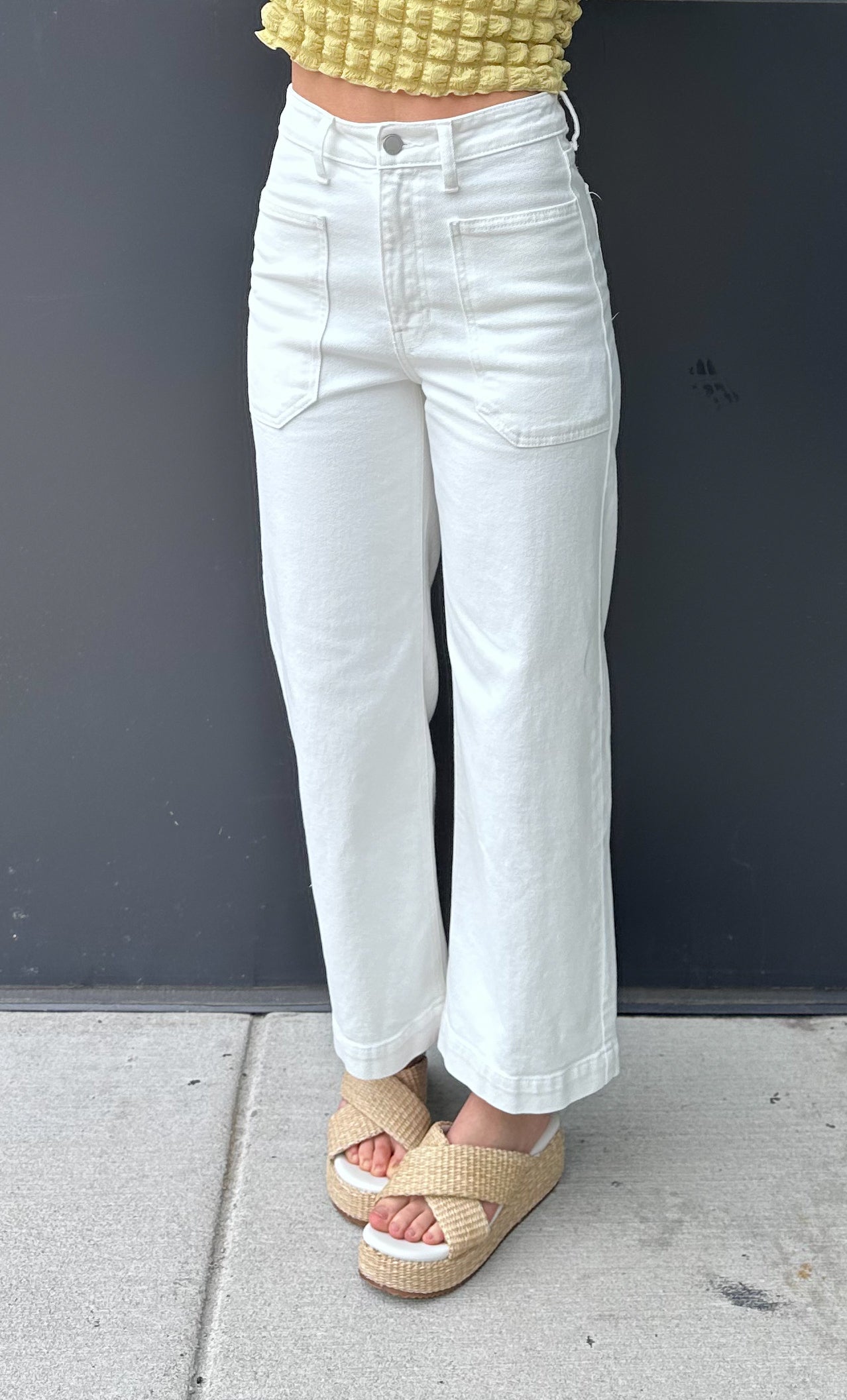 Willow White Denim Utility Pants