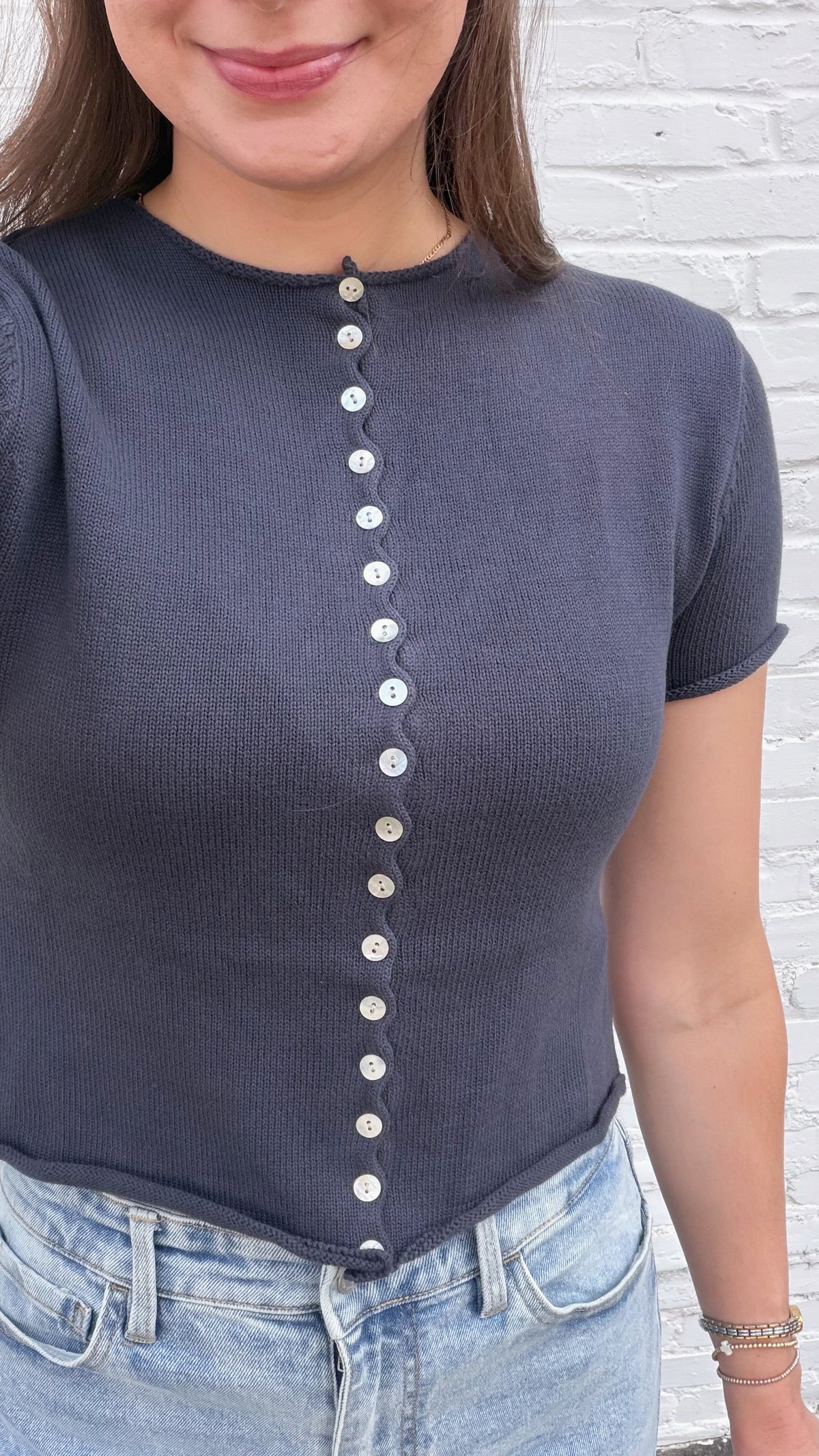 Spencer Short Sleeve Knit Button Down