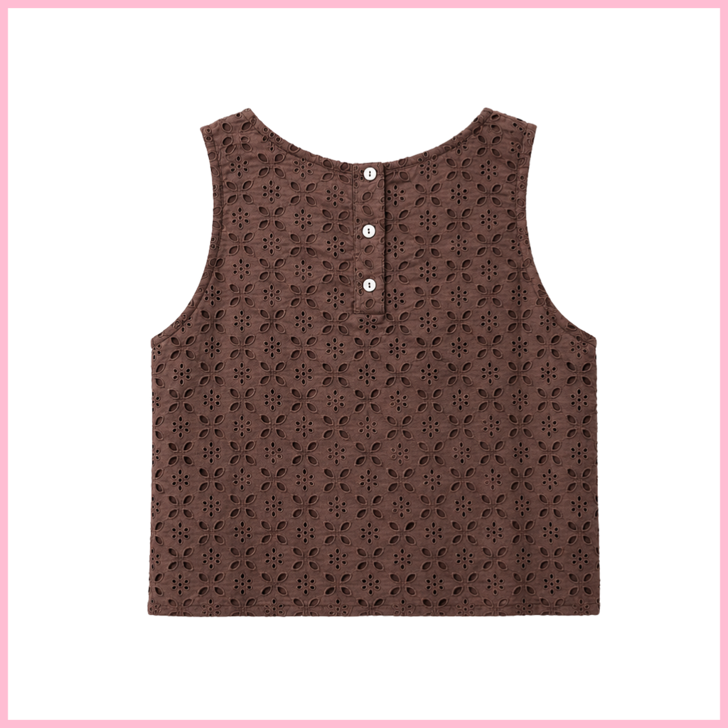 Lucy Tank Top – Chocolate Eyelet