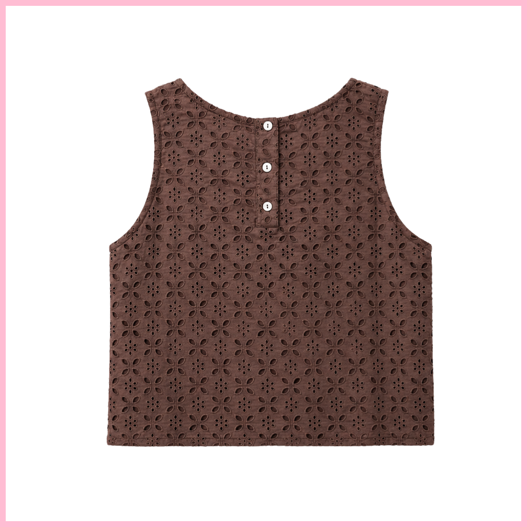 Lucy Tank Top – Chocolate Eyelet