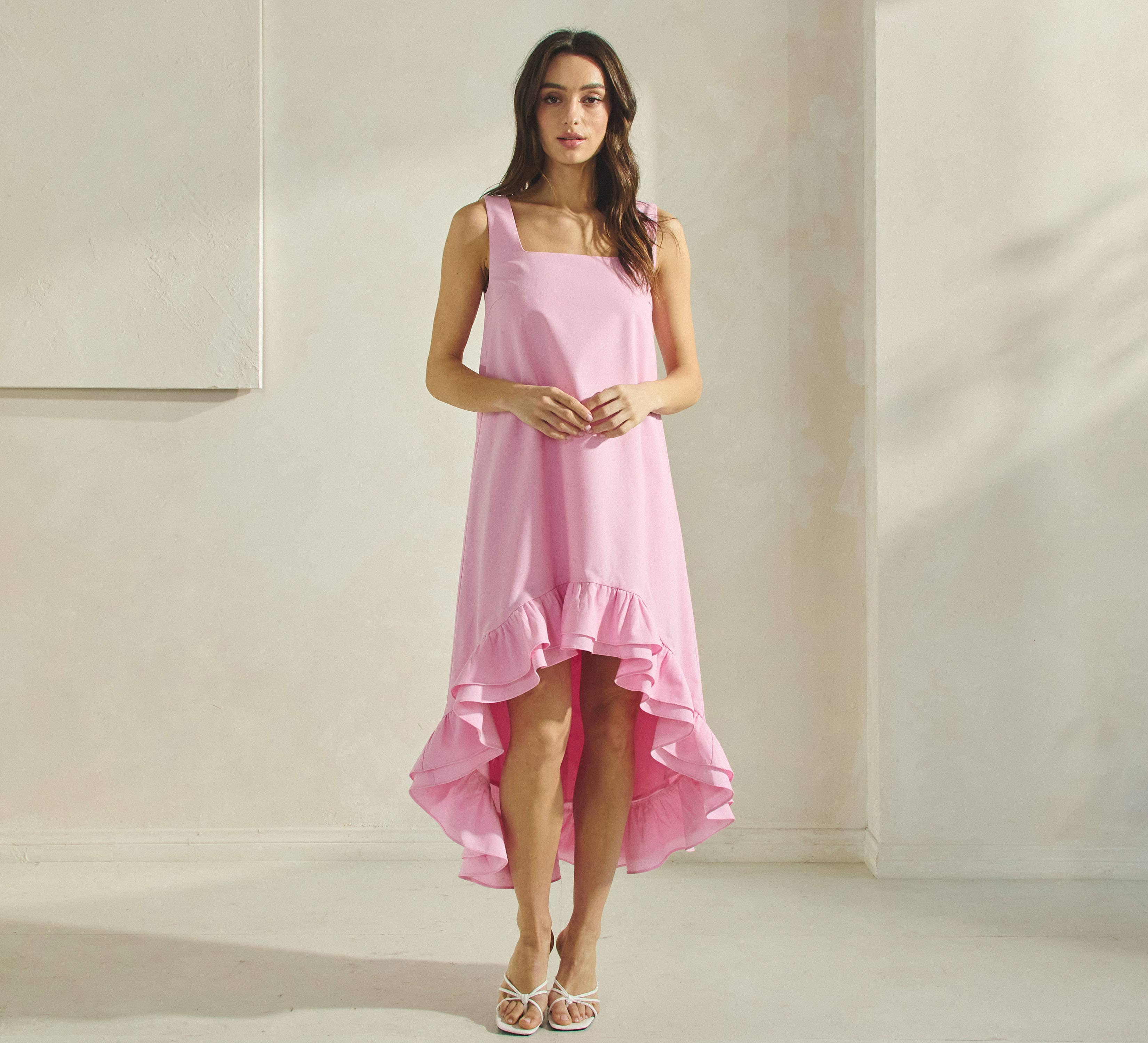 Reagan Ruffle High Low Dress