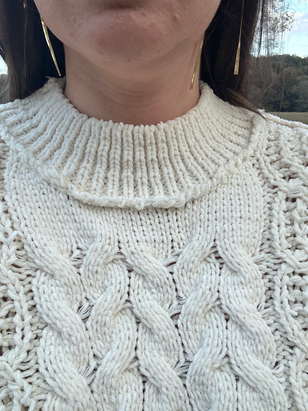 Cream Cable Knit Sweater