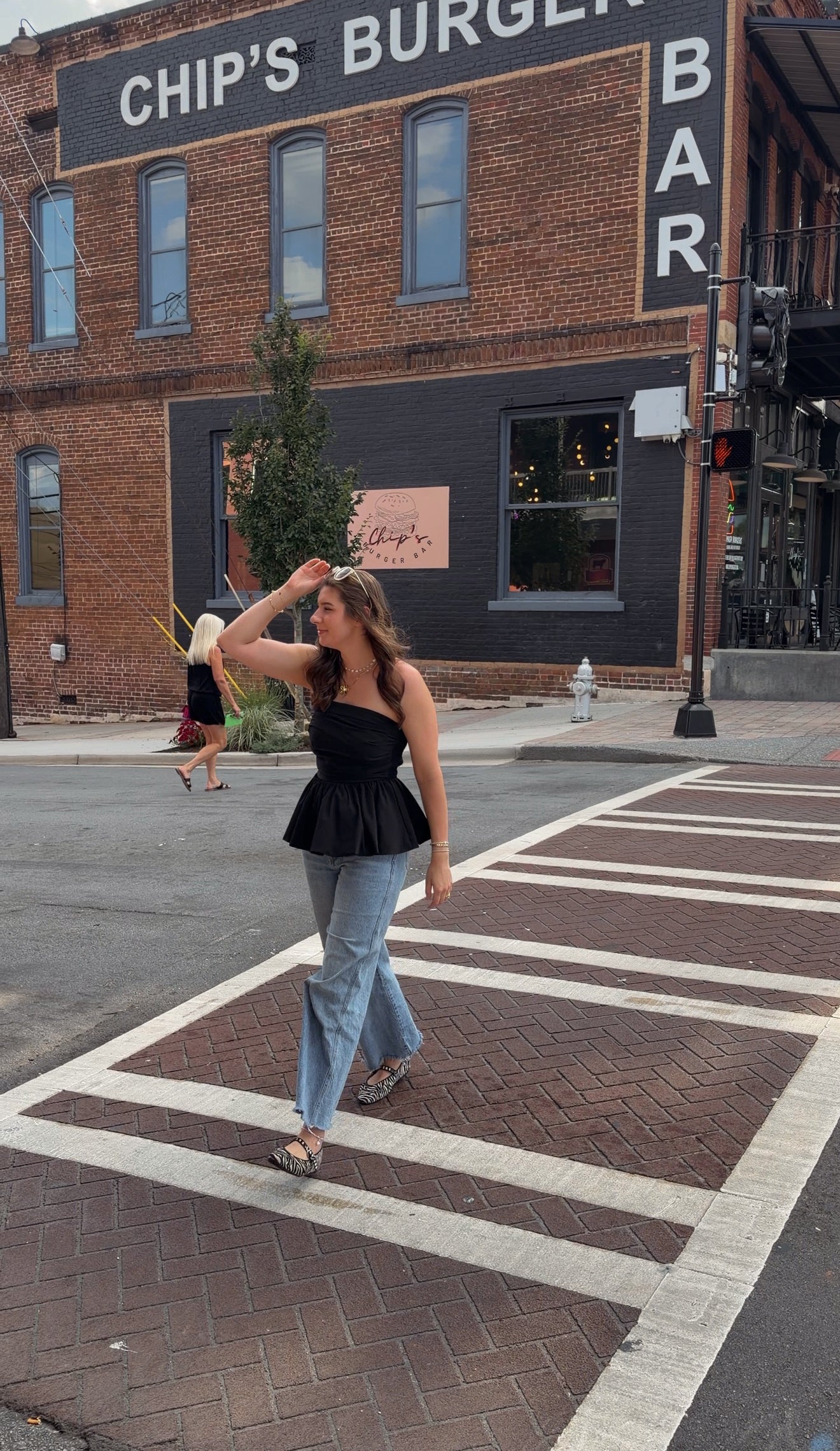 Gabi Black Peplum Strapless Top