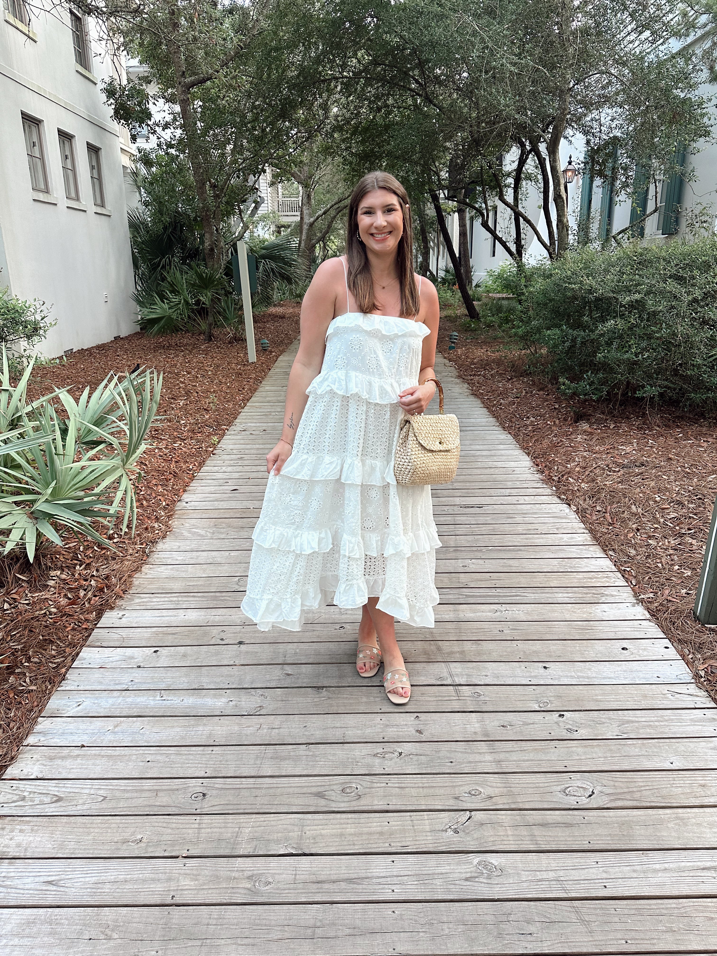 Daisy Eyelet Maxi Dress Medium / White