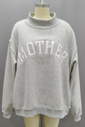 Mother Embroidered Mock Neck Sweatshirt