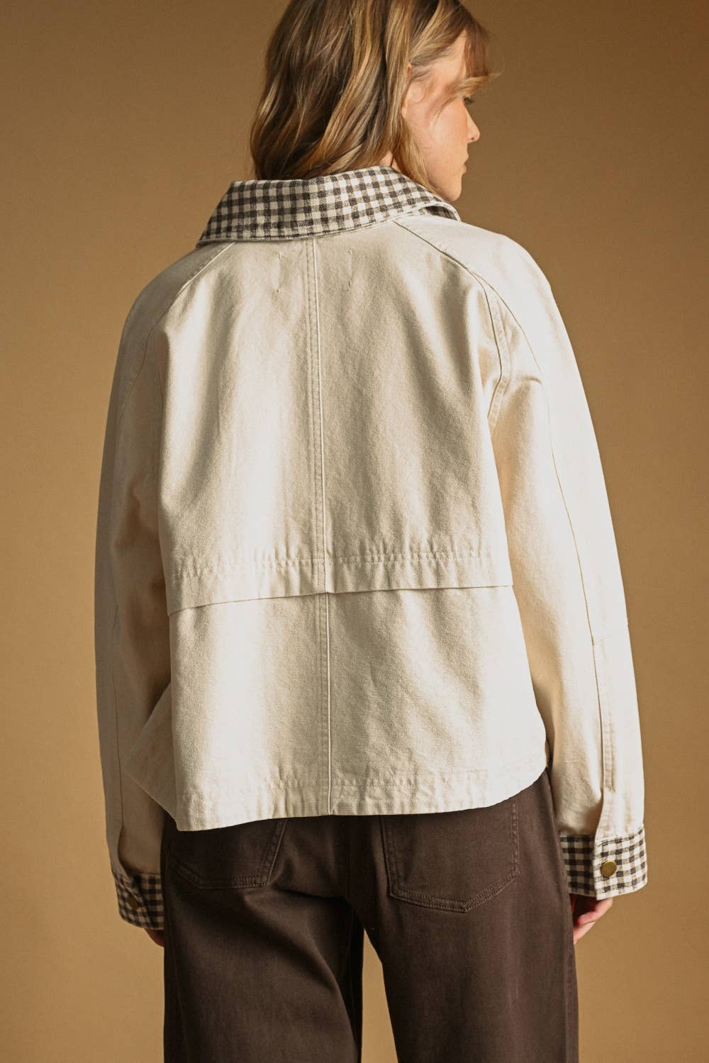 Leighton Gingham Detail Twill Jacket