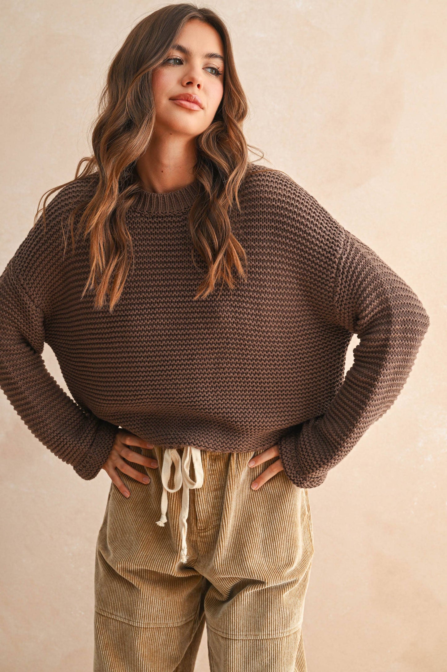 Callie Chocolate Knit Sweater