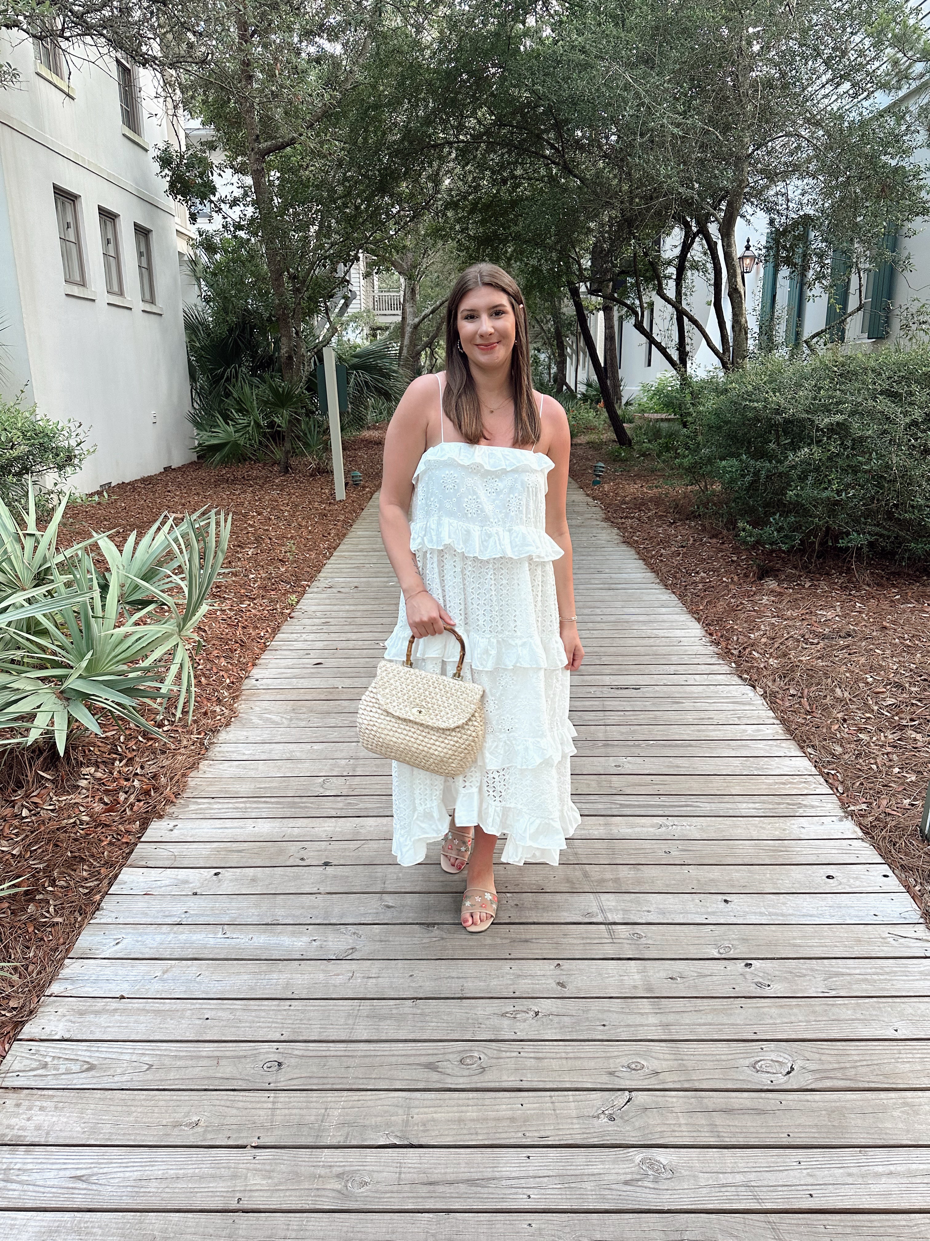 Daisy Eyelet Maxi Dress Medium / White